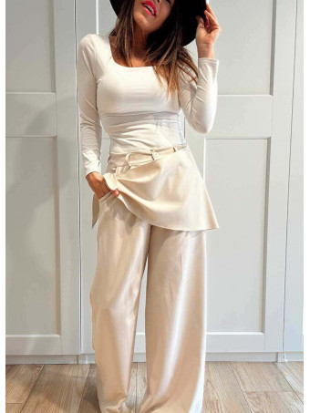 Pantalón Tailoring con Pareo WEIRO Beige HEVE