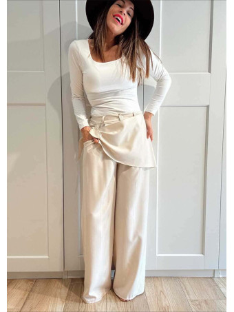 Pantalón Tailoring con Pareo WEIRO Beige HEVE