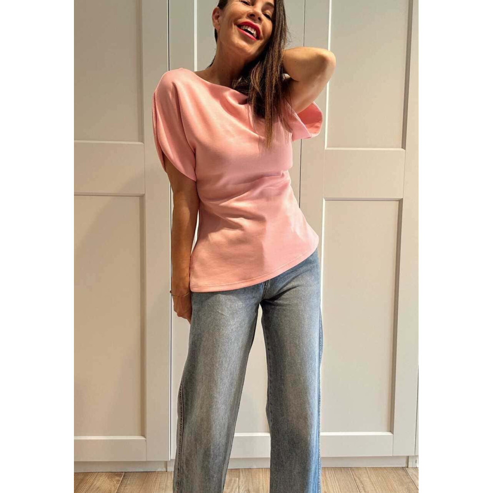 Cuerpo Asimétrico Manga Abullonada TOURAG Rosa HEVE