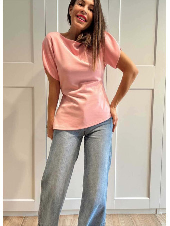 Cuerpo Asimétrico Manga Abullonada TOURAG Rosa HEVE