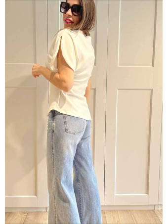 Cuerpo Asimétrico Manga Abullonada TOURAG Blanco HEVE