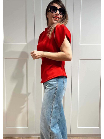 Cuerpo Asimétrico Manga Abullonada TOURAG Rojo HEVE