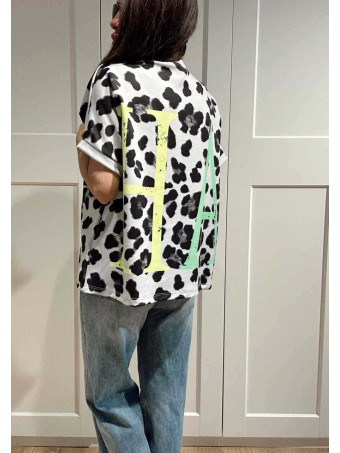 Camiseta Oversize Animal Print YEAH Gris HEVE