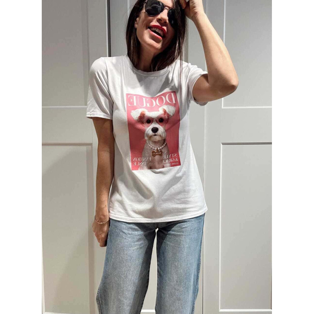 Camiseta Gráfica Algodón PUPPY´N´PINK Blanco HEVE
