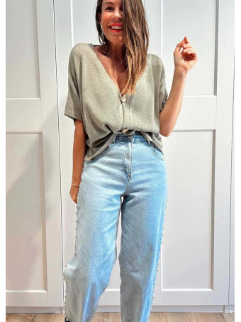 Cárdigan Manga Corta DANSERA Khaki HEVE