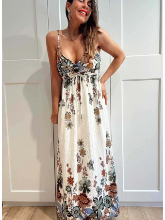 Vestido Lino Estampado Flores SERINAE HEVE