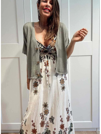 Vestido Lino Estampado Flores SERINAE HEVE