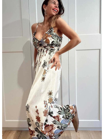 Vestido Lino Estampado Flores SERINAE HEVE