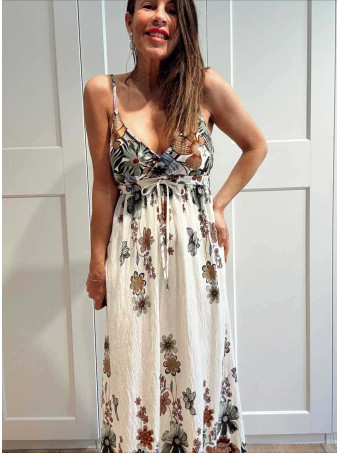 Vestido Lino Estampado Flores SERINAE HEVE