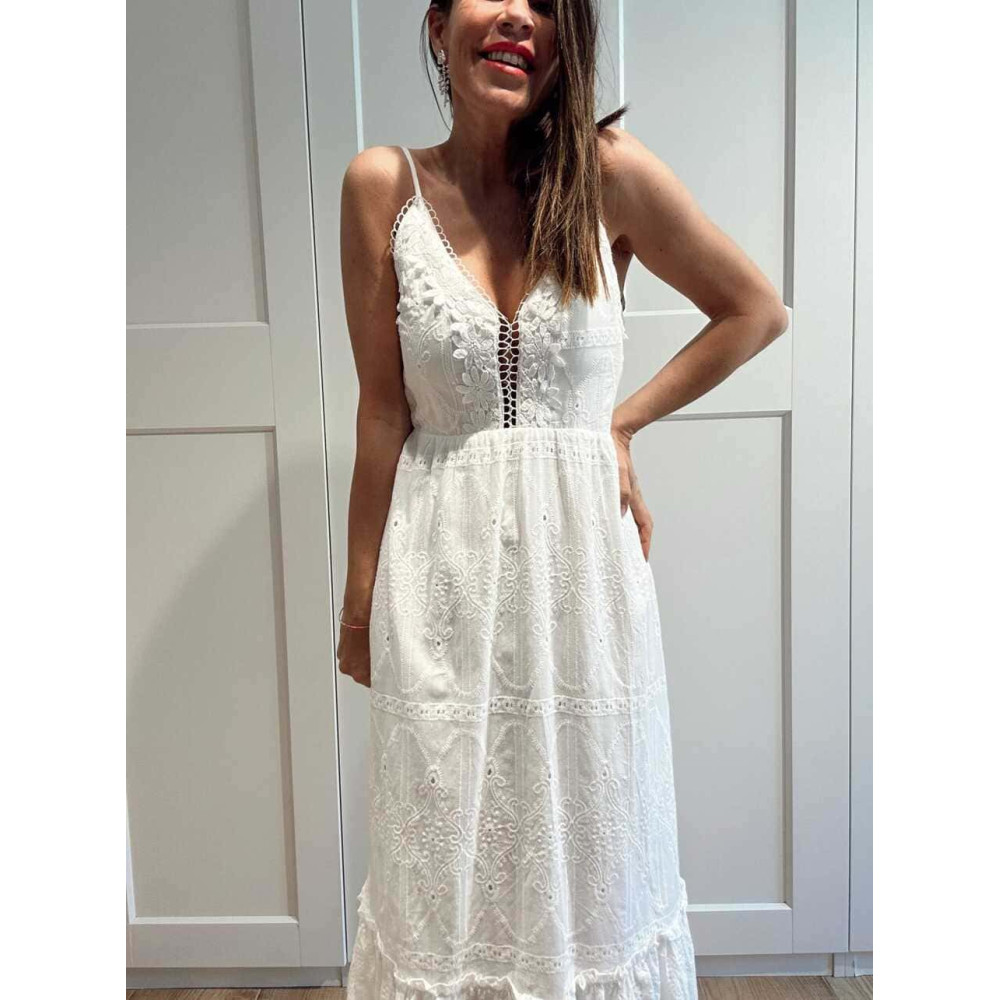 Vestido Largo Boho Chic MESMERIZE Blanco HEVE