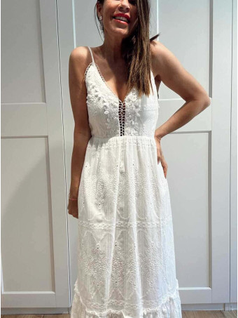Vestido Largo Boho Chic MESMERIZE Blanco HEVE