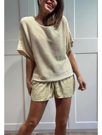 Punto Manga Corta DEEYAZ Beige HEVE