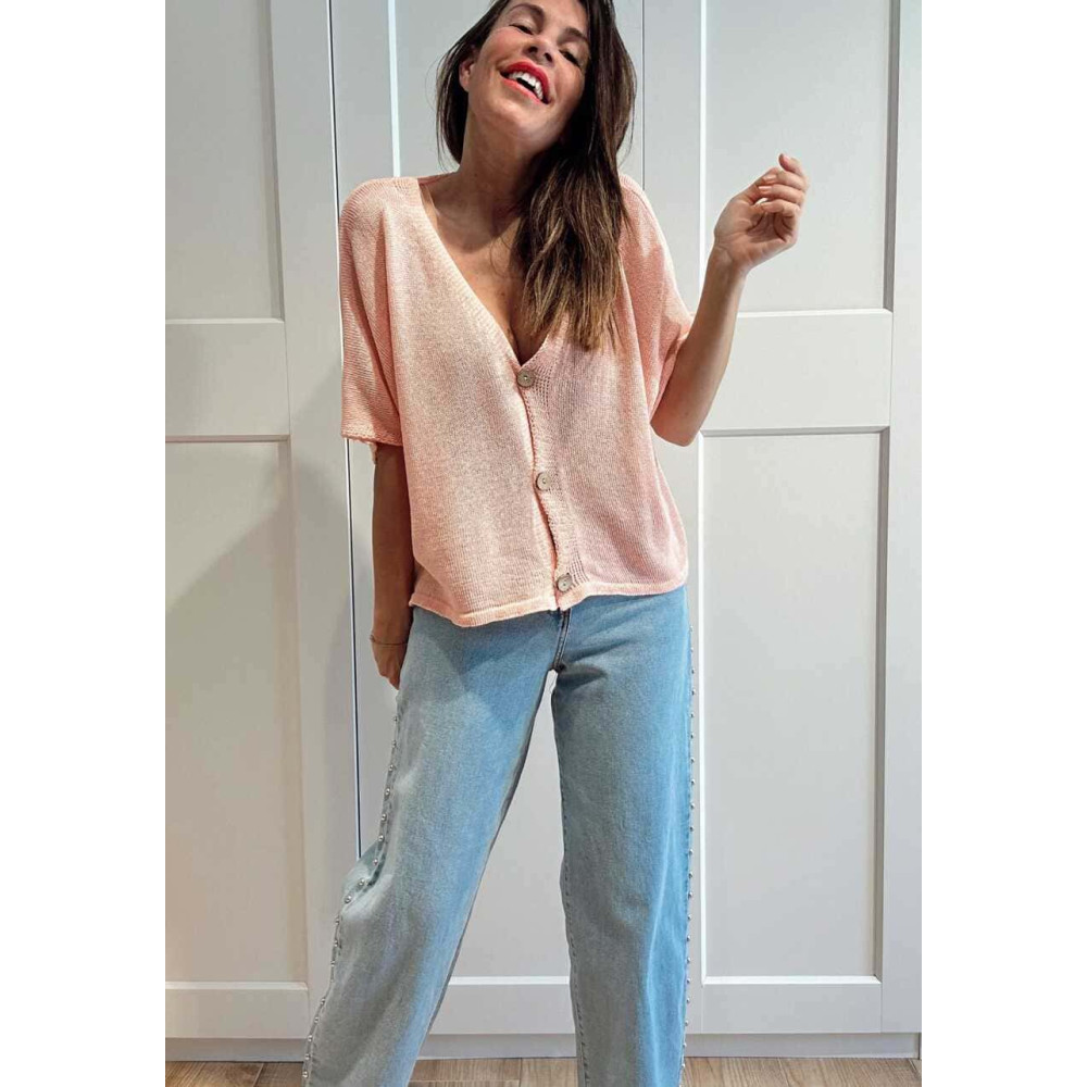Cárdigan Manga Corta DANSERA Rosa HEVE