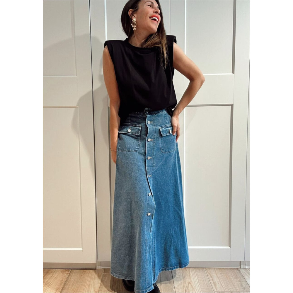 Falda Vaquera Evasé SULLYAN Blue Jean HEVE