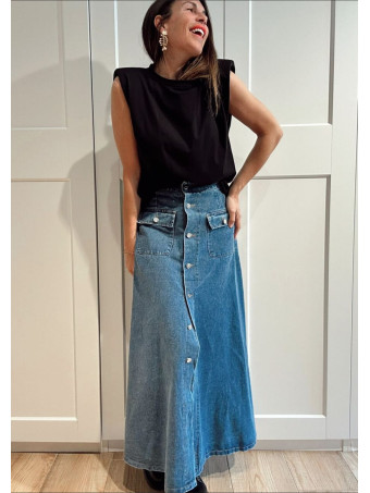 Falda Vaquera Evasé SULLYAN Blue Jean HEVE