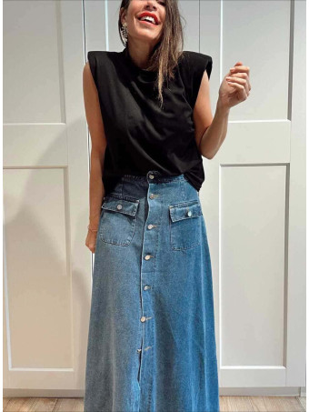 Falda Vaquera Evasé SULLYAN Blue Jean HEVE