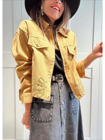 Sobrecamisa Vaquera Bordado-Perforado SARWYN Ocre