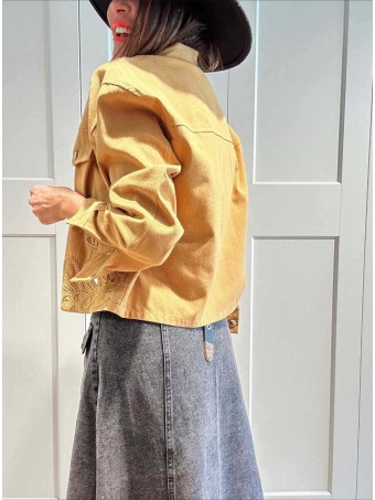 Sobrecamisa Vaquera Bordado-Perforado SARWYN Ocre