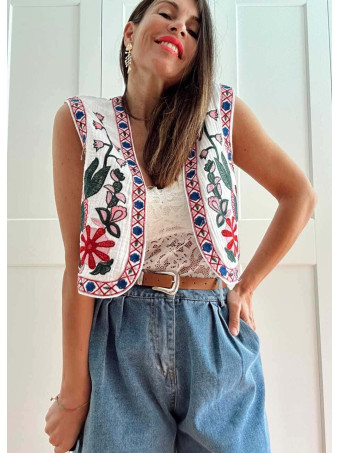 Chaleco Corto Bordado KELUNE 01 HEVE
