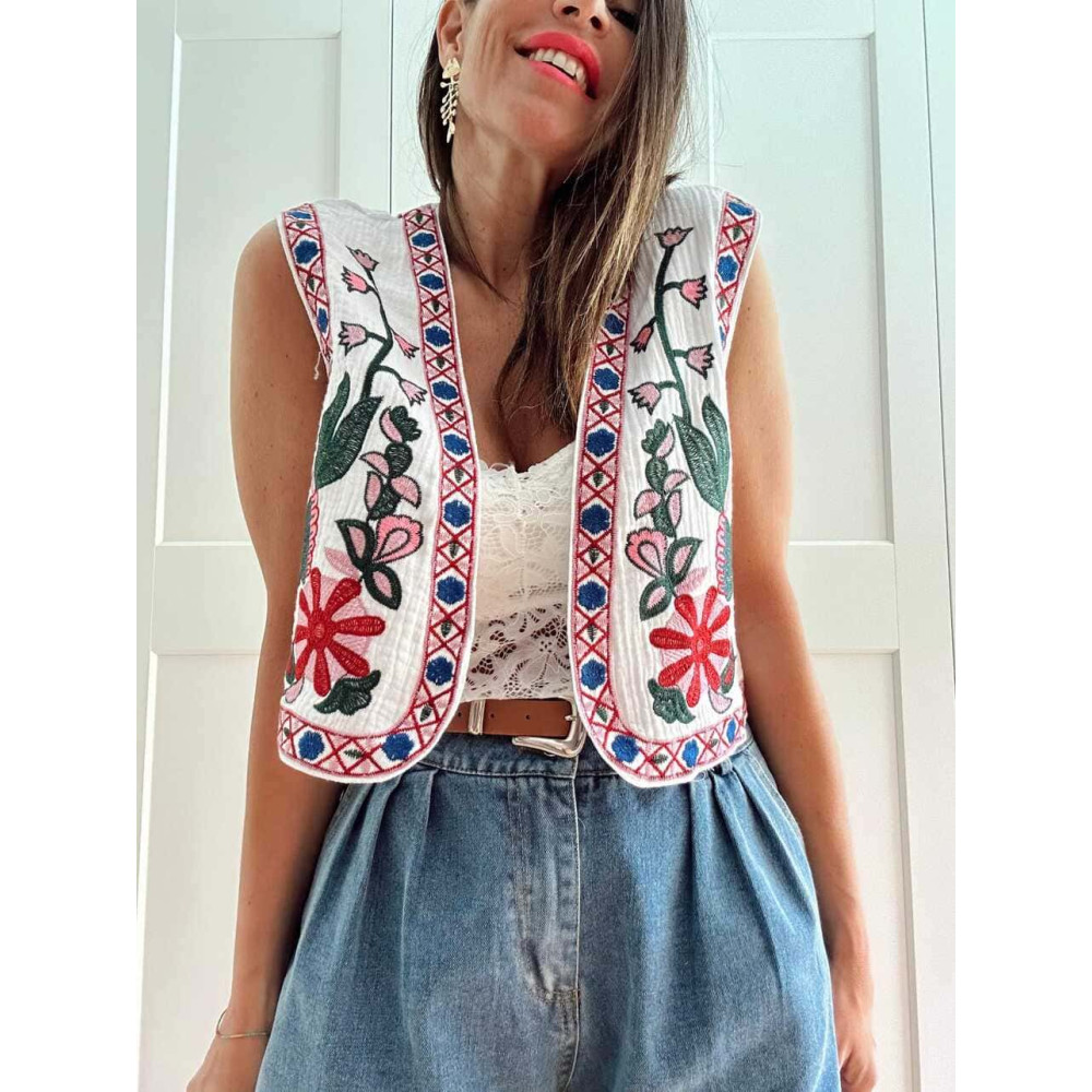 Chaleco Corto Bordado KELUNE 01 HEVE