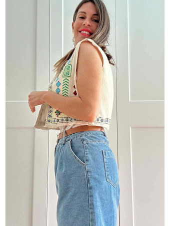 Chaleco Corto Bordado KELUNE 04 HEVE