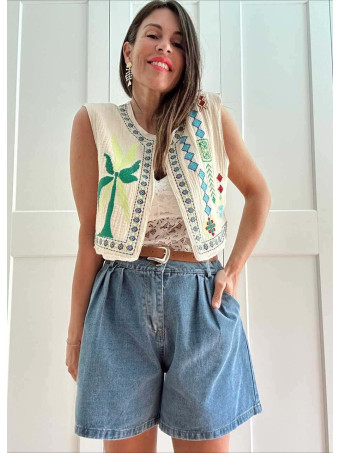 Chaleco Corto Bordado KELUNE 04 HEVE
