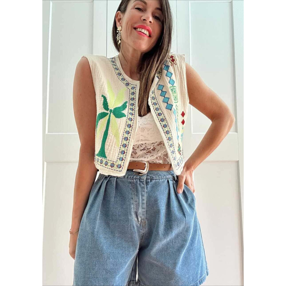 Chaleco Corto Bordado KELUNE 04 HEVE
