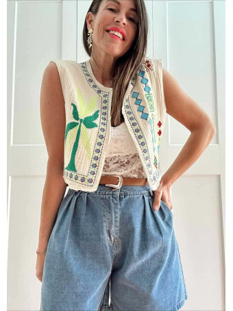 Chaleco Corto Bordado KELUNE 04 HEVE