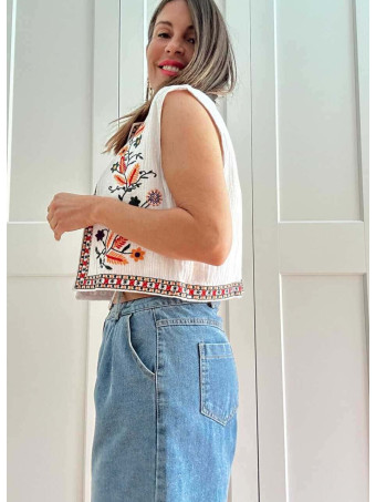 Chaleco Corto Bordado KELUNE 05 HEVE