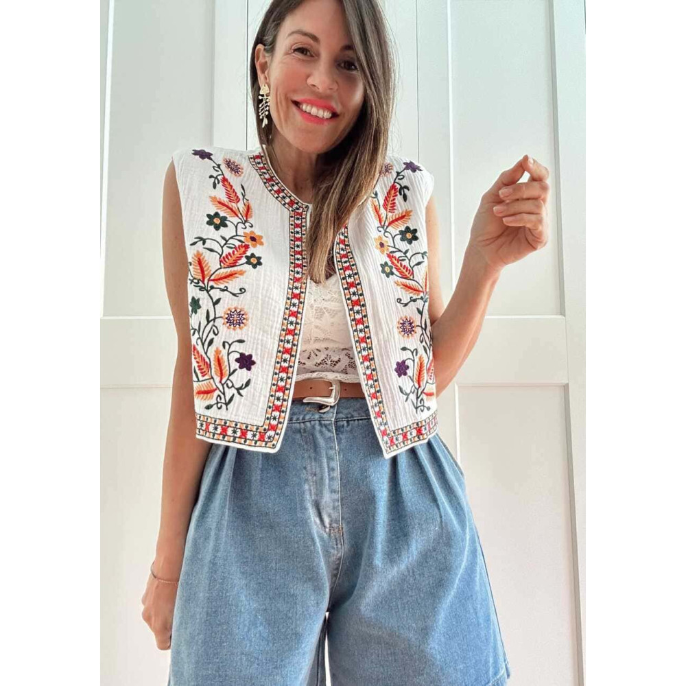 Chaleco Corto Bordado KELUNE 05 HEVE