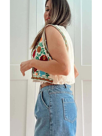 Chaleco Corto Bordado KELUNE 06 HEVE