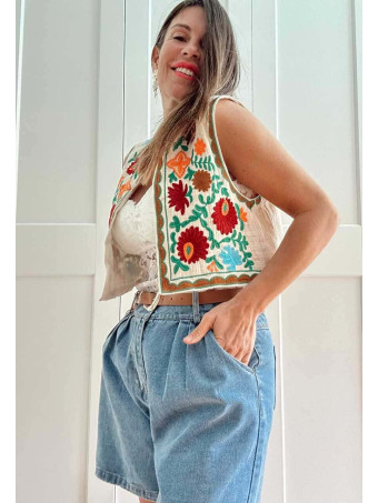 Chaleco Corto Bordado KELUNE 06 HEVE