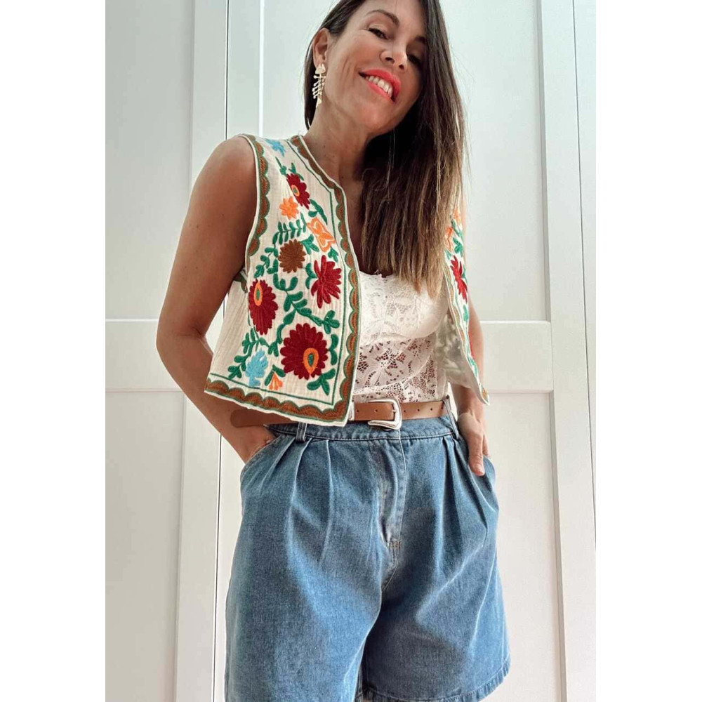 Chaleco Corto Bordado KELUNE 06 HEVE