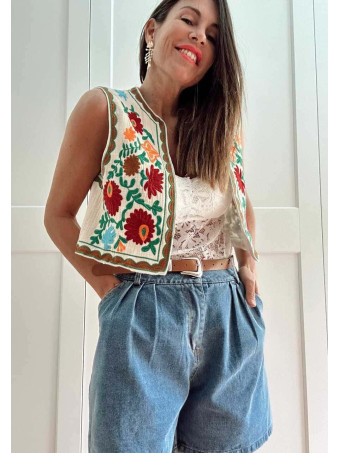 Chaleco Corto Bordado KELUNE 06 HEVE