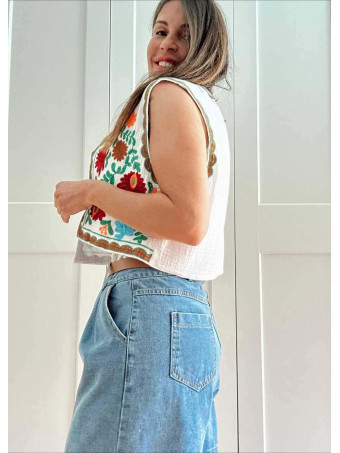Chaleco Corto Bordado KELUNE 07 HEVE