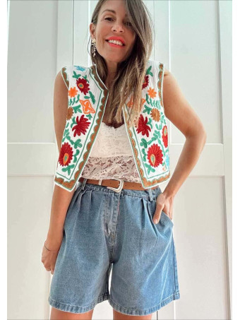 Chaleco Corto Bordado KELUNE 07 HEVE