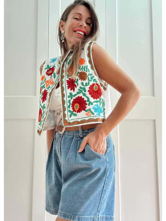 Chaleco Corto Bordado KELUNE 07 HEVE