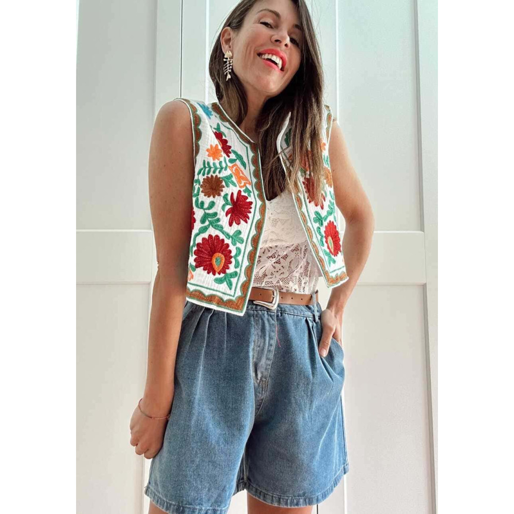 Chaleco Corto Bordado KELUNE 07 HEVE