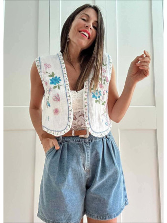 Chaleco Corto Bordado KELUNE 08 HEVE