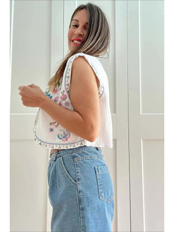 Chaleco Corto Bordado KELUNE 08 HEVE