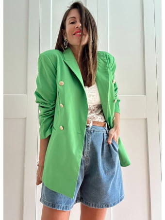 Blazer Cruzado Doble Botonadura OLYRVE Verde HEVE