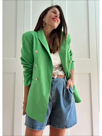 Blazer Cruzado Doble Botonadura OLYRVE Verde HEVE