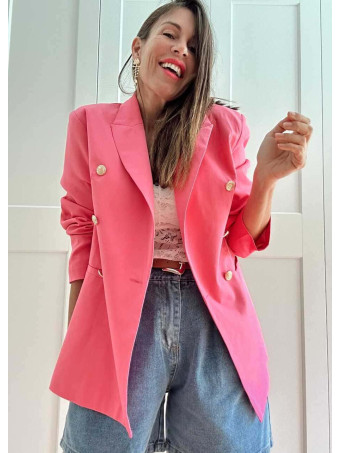 Blazer Cruzado Doble Botonadura OLYRVE Rosa HEVE