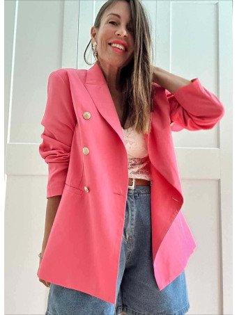 Blazer Cruzado Doble Botonadura OLYRVE Rosa HEVE