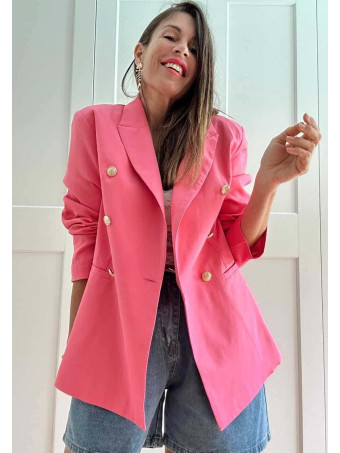 Blazer Cruzado Doble Botonadura OLYRVE Rosa HEVE