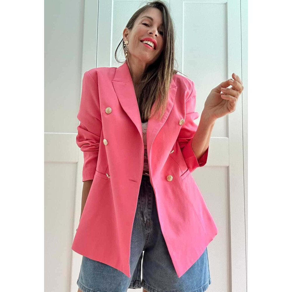 Blazer Cruzado Doble Botonadura OLYRVE Rosa HEVE