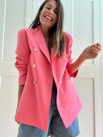 Blazer Cruzado Doble Botonadura OLYRVE Rosa HEVE