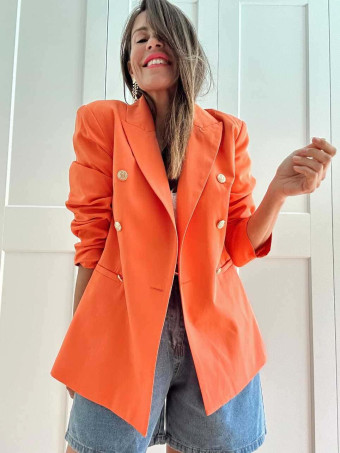 Blazer Cruzado Doble Botonadura OLYRVE Coral HEVE