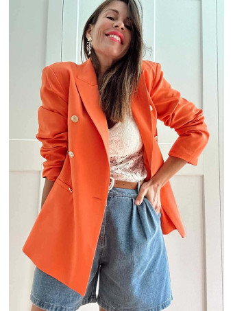 Blazer Cruzado Doble Botonadura OLYRVE Coral HEVE