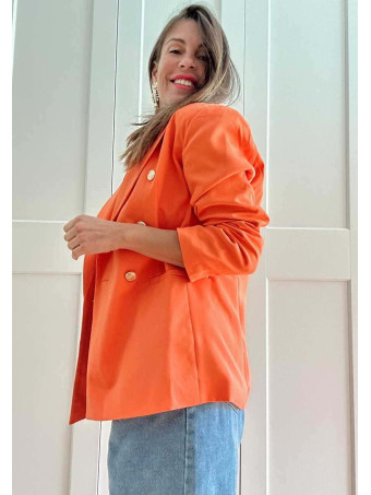 Blazer Cruzado Doble Botonadura OLYRVE Coral HEVE